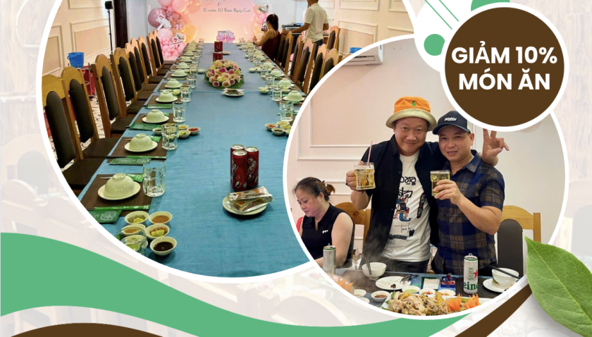 ĐẶT TIỆC TỪ 3 BÀN – GIẢM NGAY 10% MÓN ĂN